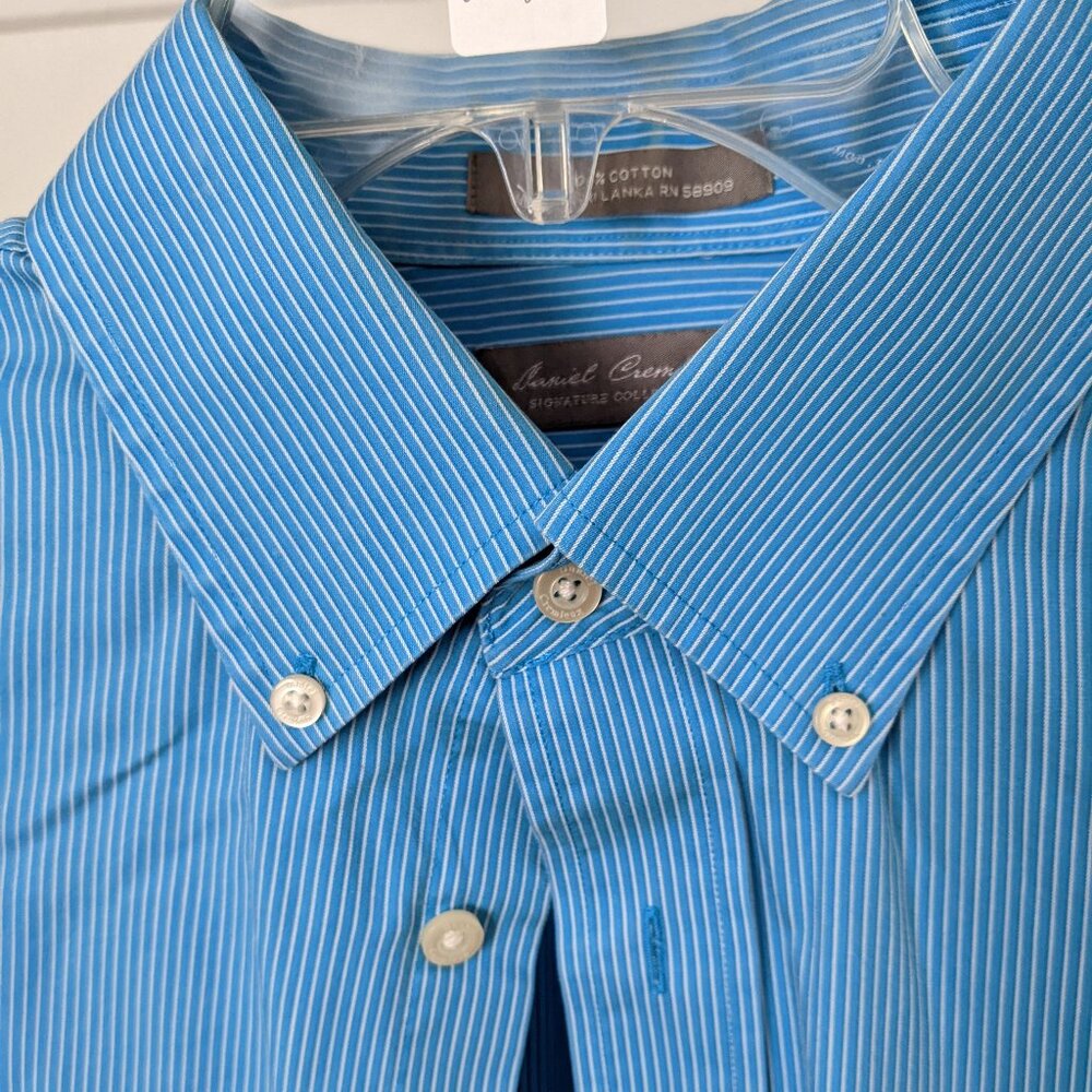 Daniel Cremieux L Dress Shirt - Blue Striped